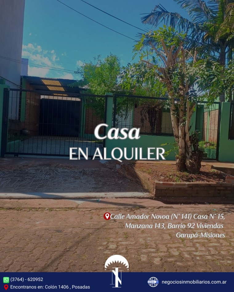 CASA EN ALQUILER - GARUPA